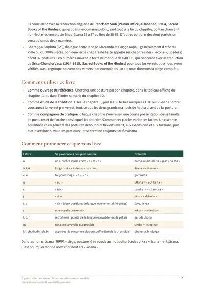 L'atlas des asanas : 84 postures classiques en sanskrit — Page d’aperçu 5 sur 66 — tableau