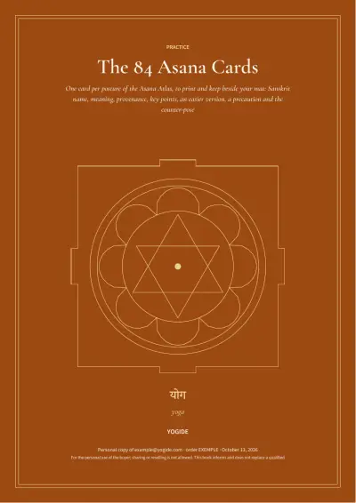 The 84 Asana Cards — Sample page 1 of 45 — cover