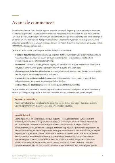 L'ashtanga vinyasa : la première série, posture par posture — Page d’aperçu 4 sur 43 — ouverture de chapitre