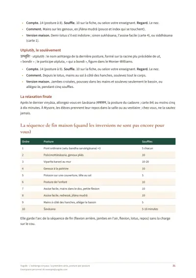 L'ashtanga vinyasa : la première série, posture par posture — Page d’aperçu 31 sur 43 — tableau