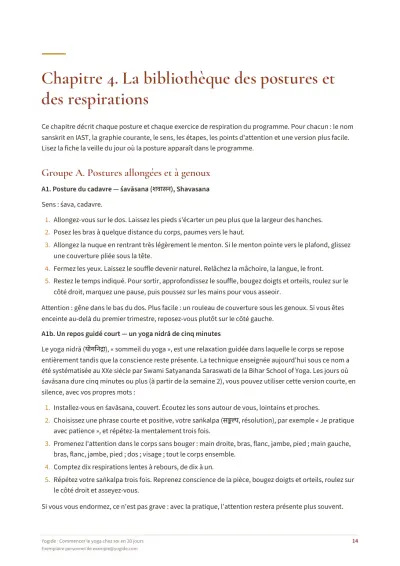 Commencer le yoga chez soi en 30 jours — Page d’aperçu 14 sur 43 — page intérieure