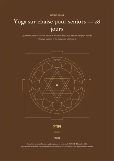 Yoga sur chaise pour seniors — 28 jours — Page d’aperçu 1 sur 46 — couverture