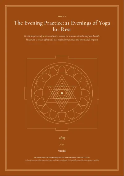 The Evening Practice: 21 Evenings of Yoga for Rest — Sample page 1 of 44 — cover