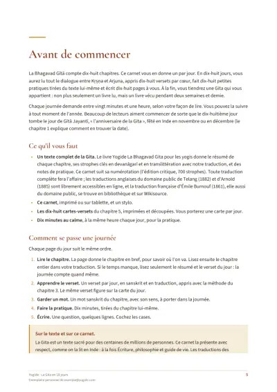 La Gita en 18 jours — Page d’aperçu 5 sur 60 — ouverture de chapitre