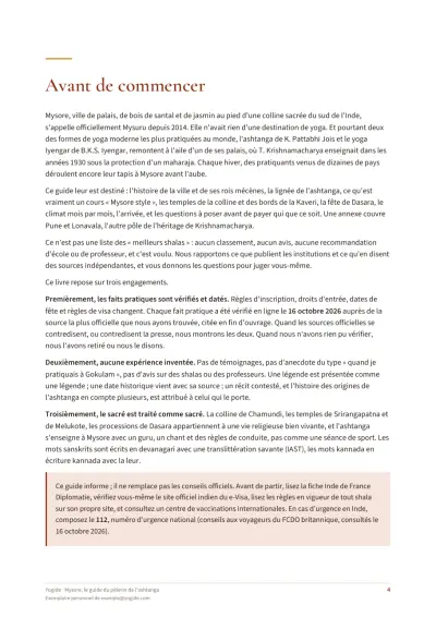 Mysore, le guide du pèlerin de l'ashtanga — Page d’aperçu 4 sur 44 — ouverture de chapitre