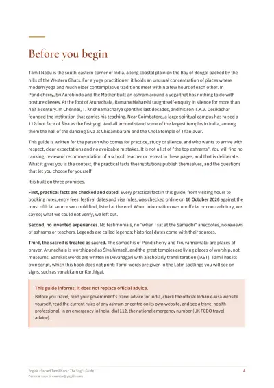 Sacred Tamil Nadu: The Yogi's Guide — Sample page 4 of 42 — chapter opening