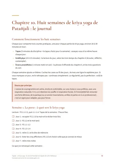Le kriya yoga : la voie de Patañjali et la lignée de Lahiri Mahasaya — Page d’aperçu 32 sur 41 — liste à cocher