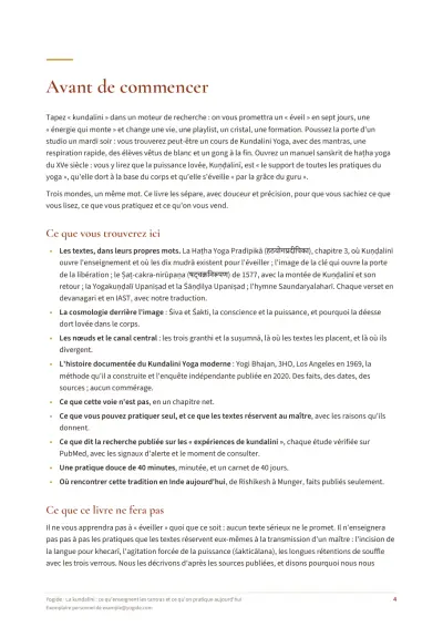 La kundalini : ce qu'enseignent les tantras et ce qu'on pratique aujourd'hui — Page d’aperçu 4 sur 43 — ouverture de chapitre