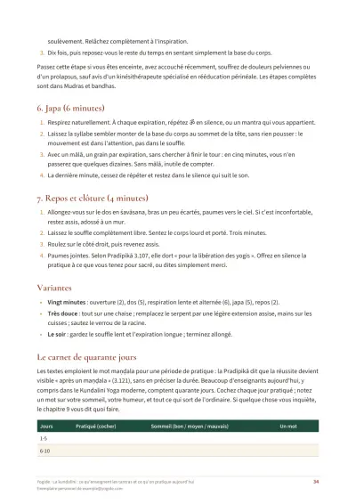 La kundalini : ce qu'enseignent les tantras et ce qu'on pratique aujourd'hui — Page d’aperçu 34 sur 43 — tableau