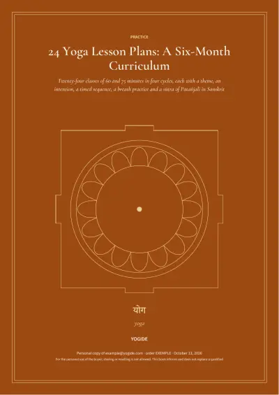 24 Yoga Lesson Plans: A Six-Month Curriculum — Sample page 1 of 40 — cover
