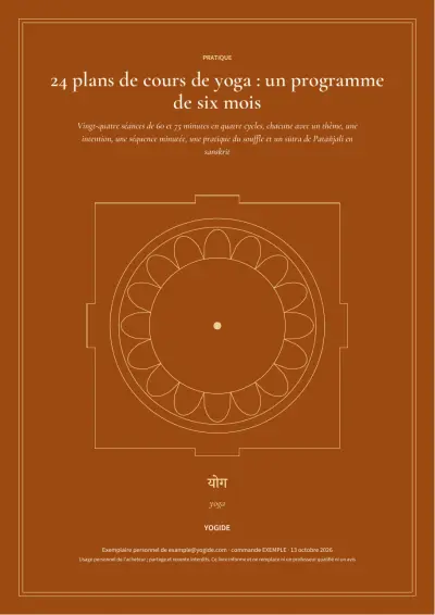 24 plans de cours de yoga : un programme de six mois — Page d’aperçu 1 sur 43 — couverture