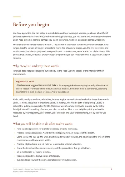 Level 2 — Deepen Your Practice: 12 Weeks — Sample page 4 of 41 — chapter opening