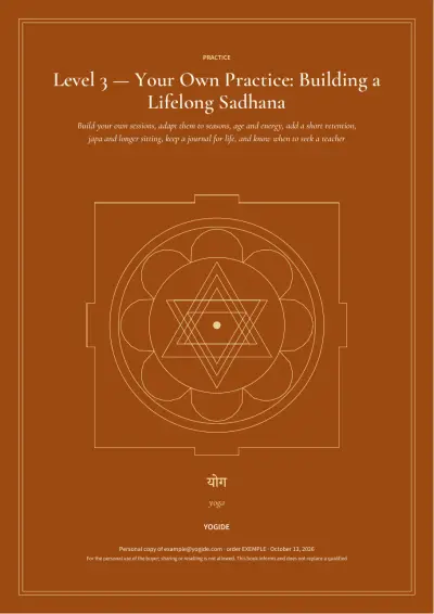 Level 3 — Your Own Practice: Building a Lifelong Sadhana — Sample page 1 of 38 — cover