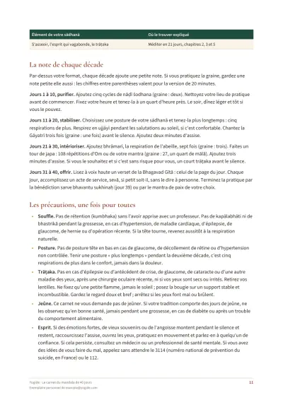 Le carnet du mandala de 40 jours — Page d’aperçu 11 sur 73 — tableau