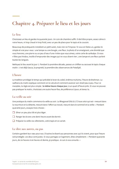Le carnet du mandala de 40 jours — Page d’aperçu 14 sur 73 — liste à cocher