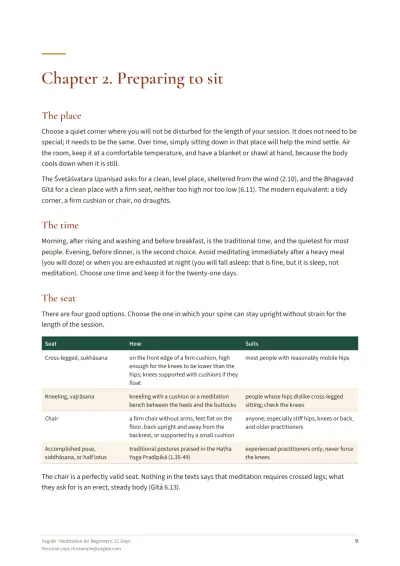 Meditation for Beginners: 21 Days — Sample page 9 of 26 — inside page