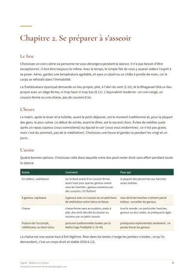 Méditer en 21 jours — Page d’aperçu 9 sur 27 — page intérieure
