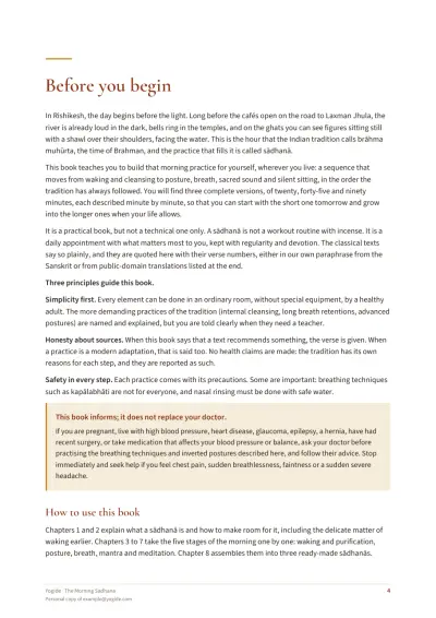 The Morning Sadhana — Sample page 4 of 34 — chapter opening