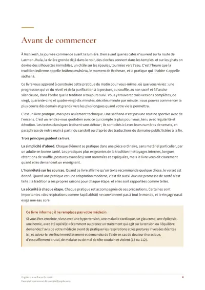 La sadhana du matin — Page d’aperçu 4 sur 34 — ouverture de chapitre