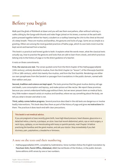 Mudras & Bandhas — Sample page 4 of 39 — chapter opening