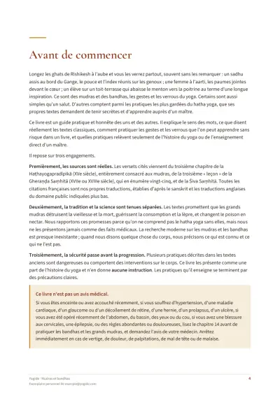 Mudras et bandhas — Page d’aperçu 4 sur 41 — ouverture de chapitre