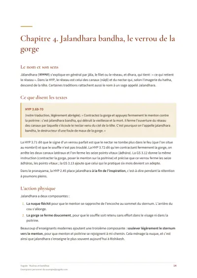 Mudras et bandhas — Page d’aperçu 14 sur 41 — page intérieure