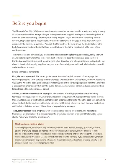 Pranayama: The Breath Manual — Sample page 4 of 50 — chapter opening