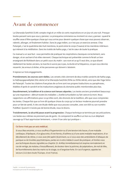 Le manuel du pranayama — Page d’aperçu 4 sur 50 — ouverture de chapitre