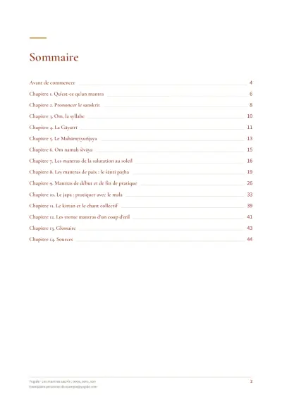 Les mantras sacrés : texte, sens, son — Page d’aperçu 2 sur 45 — sommaire