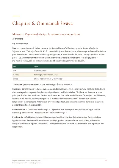 Les mantras sacrés : texte, sens, son — Page d’aperçu 15 sur 45 — page intérieure