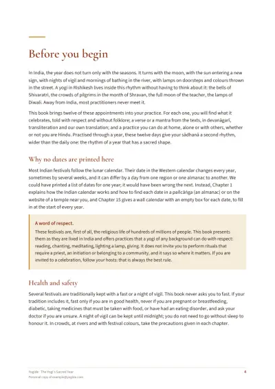 The Yogi's Sacred Year — Sample page 4 of 38 — chapter opening