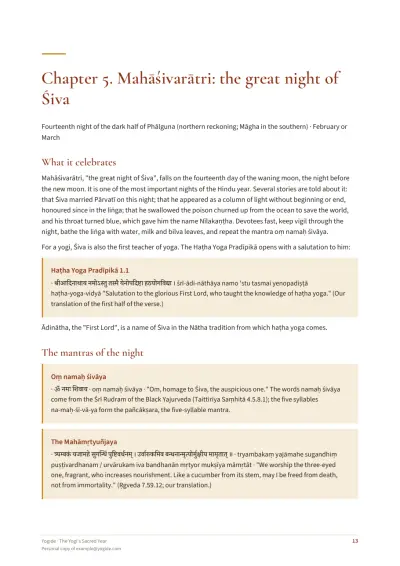 The Yogi's Sacred Year — Sample page 13 of 38 — inside page