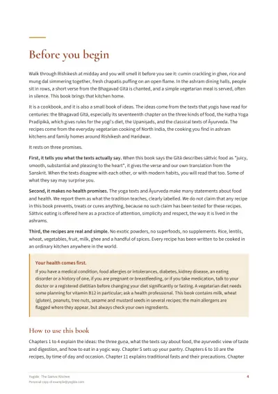 The Sattvic Kitchen — Sample page 4 of 42 — chapter opening