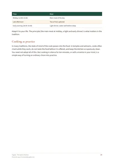 The Sattvic Kitchen — Sample page 14 of 42 — inside page