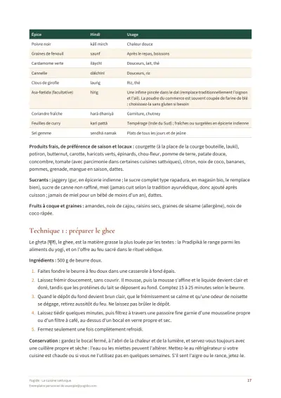 La cuisine sattvique — Page d’aperçu 17 sur 44 — tableau