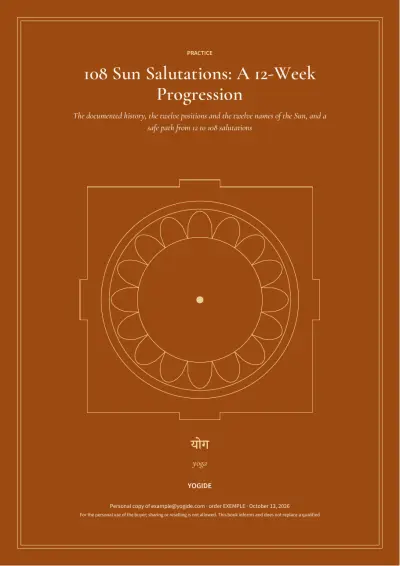 108 Sun Salutations: A 12-Week Progression — Sample page 1 of 46 — cover