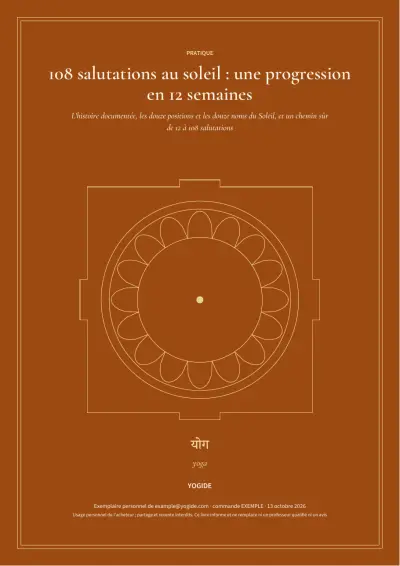 108 salutations au soleil : une progression en 12 semaines — Page d’aperçu 1 sur 46 — couverture