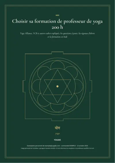 Choisir sa formation de professeur de yoga 200 h — Page d’aperçu 1 sur 39 — couverture