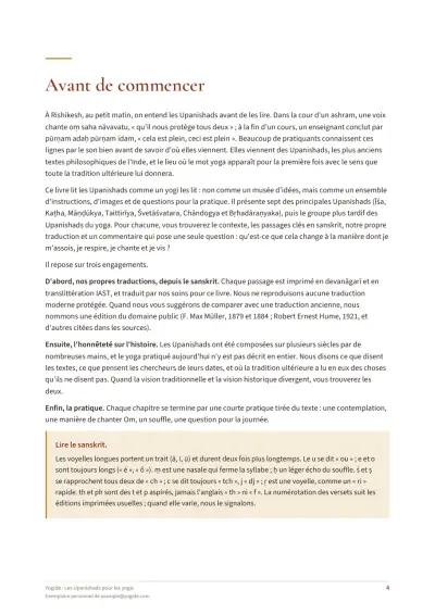 Les Upanishads pour les yogis — Page d’aperçu 4 sur 44 — ouverture de chapitre