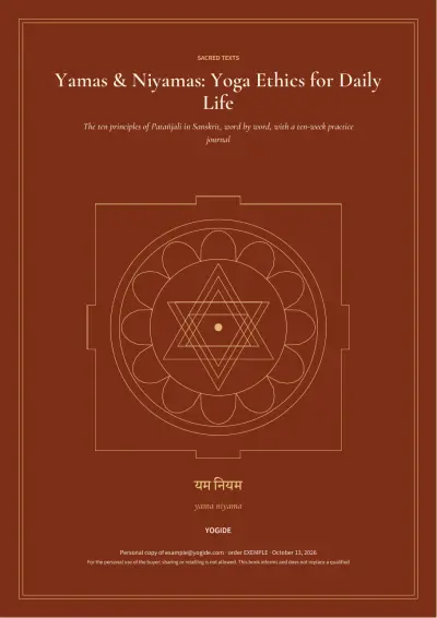 Yamas & Niyamas: Yoga Ethics for Daily Life — Sample page 1 of 47 — cover