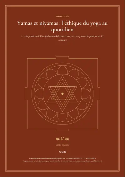 Yamas et niyamas : l'éthique du yoga au quotidien — Page d’aperçu 1 sur 48 — couverture