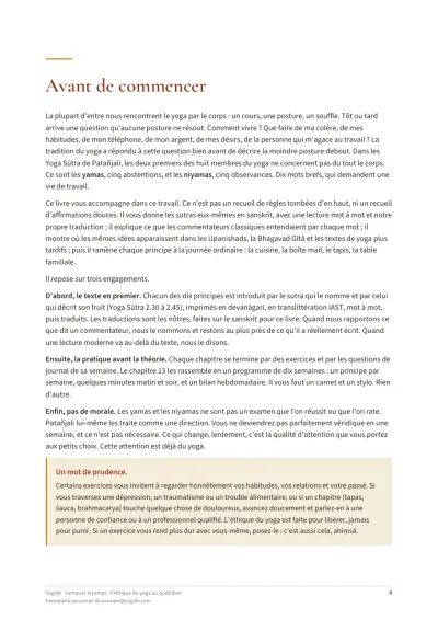 Yamas et niyamas : l'éthique du yoga au quotidien — Page d’aperçu 4 sur 48 — ouverture de chapitre