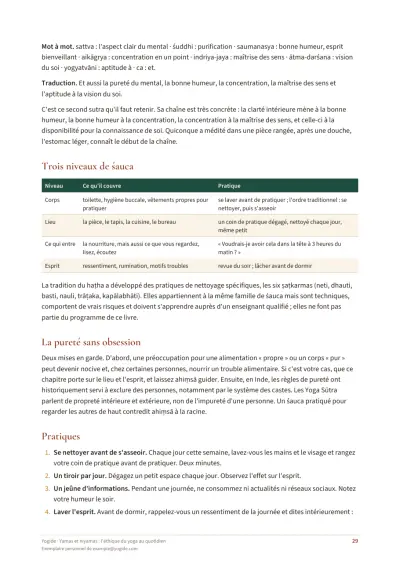 Yamas et niyamas : l'éthique du yoga au quotidien — Page d’aperçu 29 sur 48 — tableau