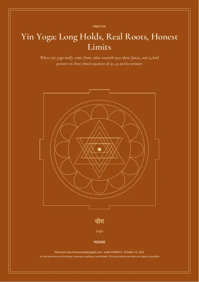 Yin Yoga: Long Holds, Real Roots, Honest Limits — Sample page 1 of 43 — cover