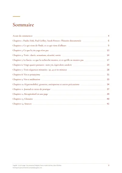 Le yin yoga : les postures longues, leurs vraies racines, leurs limites — Page d’aperçu 2 sur 43 — sommaire