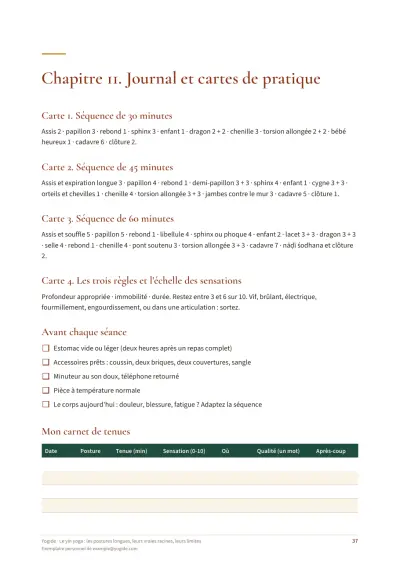 Le yin yoga : les postures longues, leurs vraies racines, leurs limites — Page d’aperçu 37 sur 43 — liste à cocher