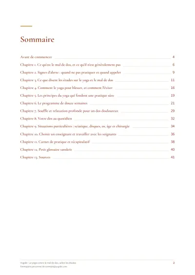 Le yoga contre le mal de dos, selon les études — Page d’aperçu 2 sur 43 — sommaire