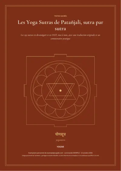 Les Yoga Sutras de Patañjali, sutra par sutra — Page d’aperçu 1 sur 77 — couverture